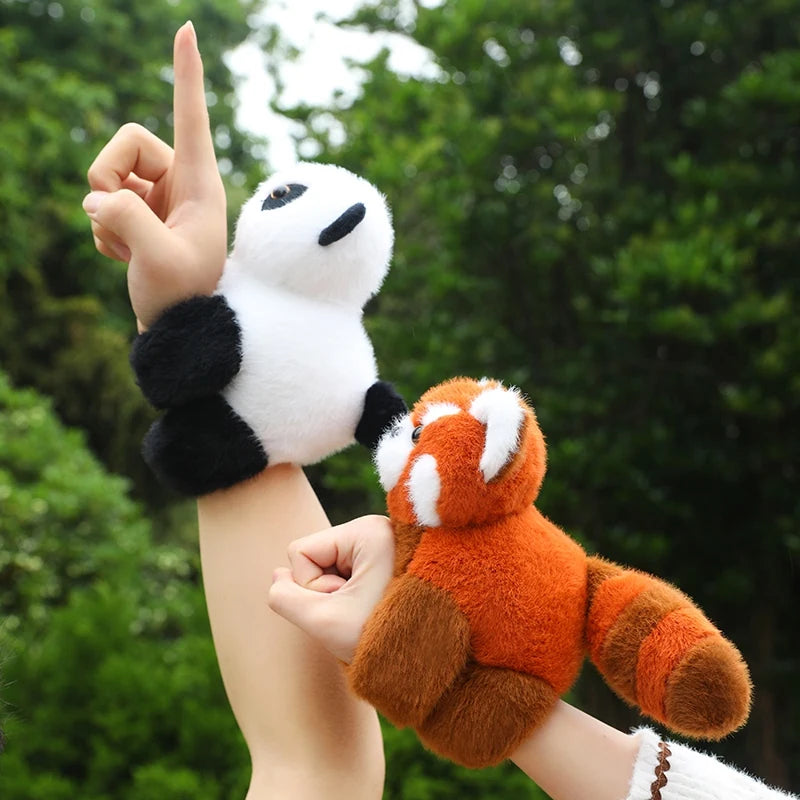 Creative Stuffed Animals Raccoon Fox Husky Cat Monkey Papa Circle Toy Wrapped Around Arm Doll Toys For Kids Birthday Gift