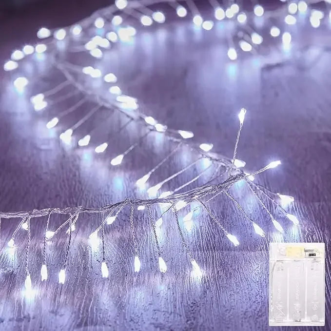 Decoración navideña Luces de cadena Adorno colgante de árbol de Navidad Suministros navideños para coronas de bricolaje Deshierbe en el hogar Interior Exterior