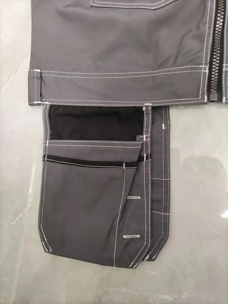Work Clothing Men's Vest Tooling Clothes Multi-pockets Working Vest Workwear Vest Waistcoat For Maintenance Zipper Pockets