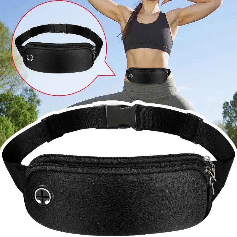 Running Waist Bag for Phone Lightweight Waterproof Adjustable Cycling Belt Pouch Reflective Strip Invisible Sports Fanny Pack