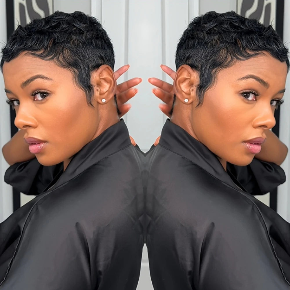 Curly Pixie Human Hair Wig