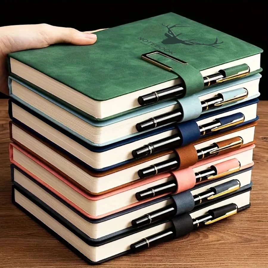 Personalized Vintage A5 Leather Notebook Soft Cover Ideal for Business Meetings College Life Journal Writing