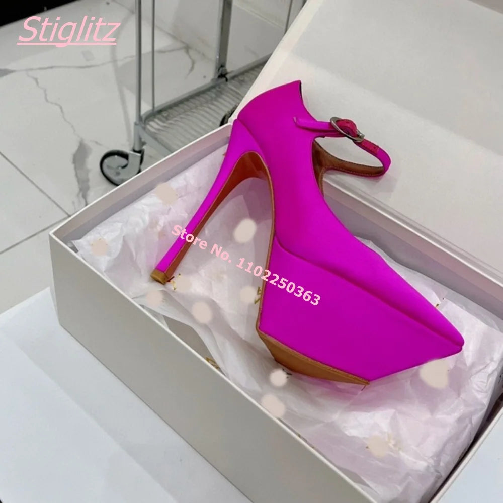 Summer New Women Pumps Luxury Platform Pointed Toe Elegant Thin High Heel Suede footwear Real Picture Party Wedding Shoes