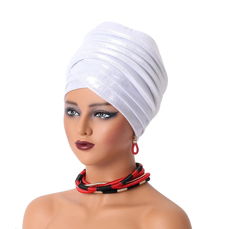 Pleated Auto Gele Headtie – Effortless African Elegance for Every Occasion