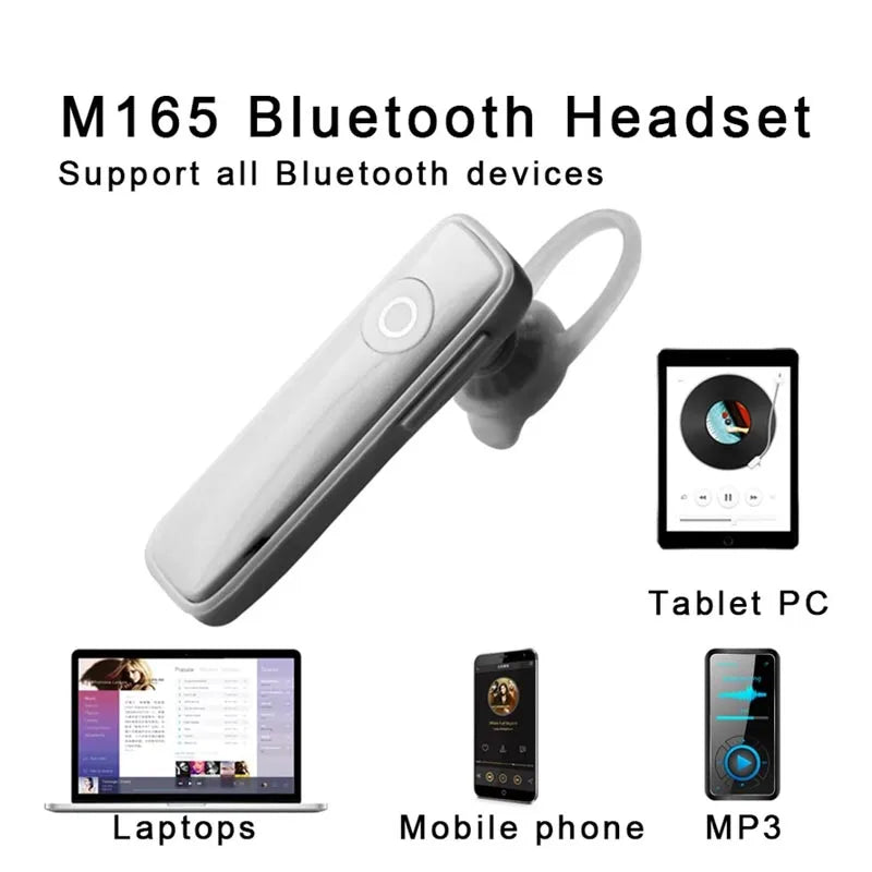 Bluetooth Headset Stereo Wireless Earplug Noise Reduction Unilateral Business Headset Tws Mini Portable M165 BT 4.0 Sports