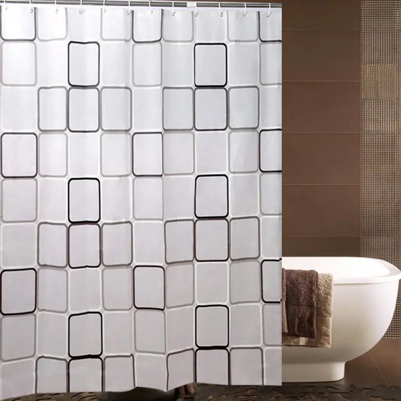 180*200CM Bathroom Shower Curtain Waterproof and Anti-Mold Home Bathroom Screens Decorative Bathtub Curtain with 12 Hooks