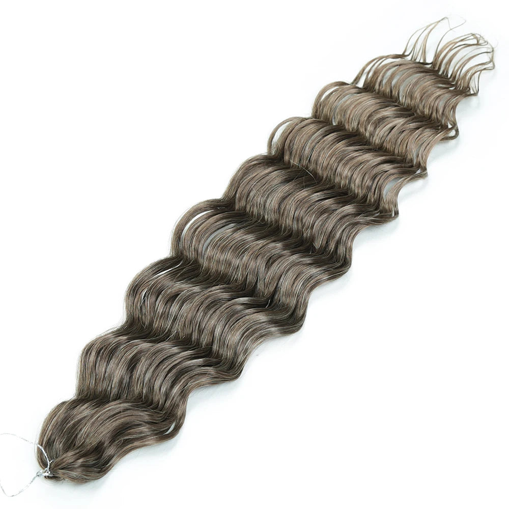 ALIBABY 24Inch Synthetic Loose Deep Wave Braiding Hair Extension Water Wave Crochet Braid Hair for Braids Ombre Blonde Fake Hair