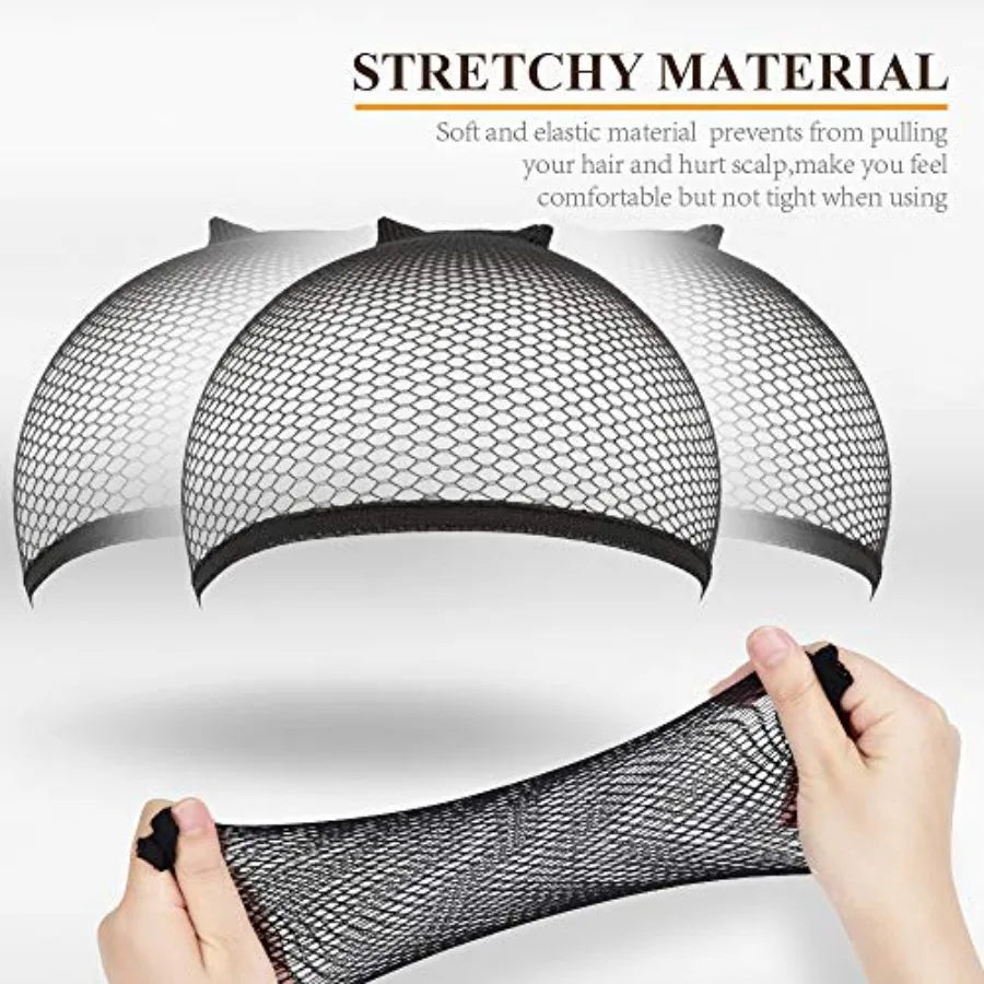 6PCS Wig Cap Non Slip, Mesh Net Wig Caps for Women Men, Weaving Hair Net Close End Fishnet