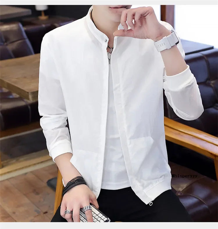 Men's Bomber Jackets Casual Male Thin Outerwear Breathable Sportswear Coats Summer Mens Sunscreen Slim Fit Chaquetas Hombre