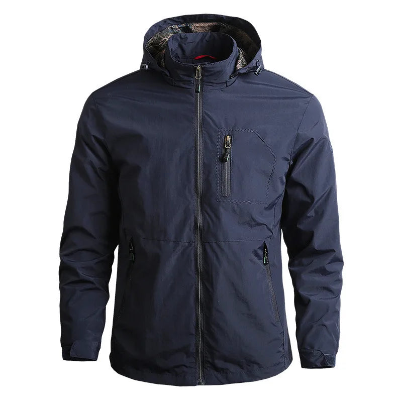 Men's Jackets Waterproof Military Hooded Jacket Windbreaker Outdoor Camping Sports Elastic Coat Male Clothing Thin Overcoat