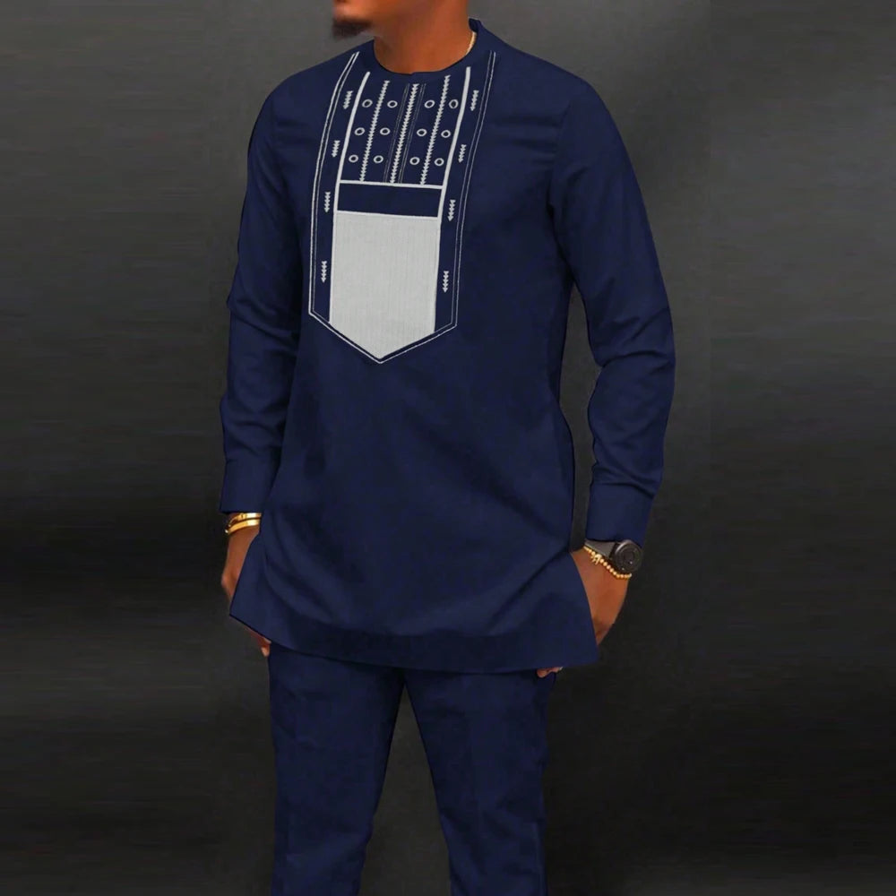 Men's traditional clothing African ethnic style men's suit 2-piece embroidered luxury suit men's casual festival wear Outfits