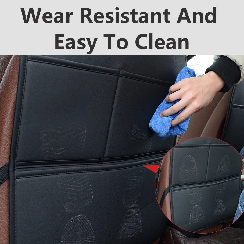 Protector de asiento trasero de coche de cuero sintético premium con relleno de esponja, a prueba de patadas, impermeable, universal para todas las estaciones, antideslizante, productos para coche