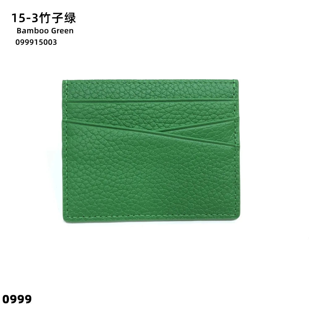 Tarjetero de lujo 100% cuero genuino para negocios, hombres, identificación, estuche para tarjetas de crédito, moda, regalo para mujeres, mini cartera delgada