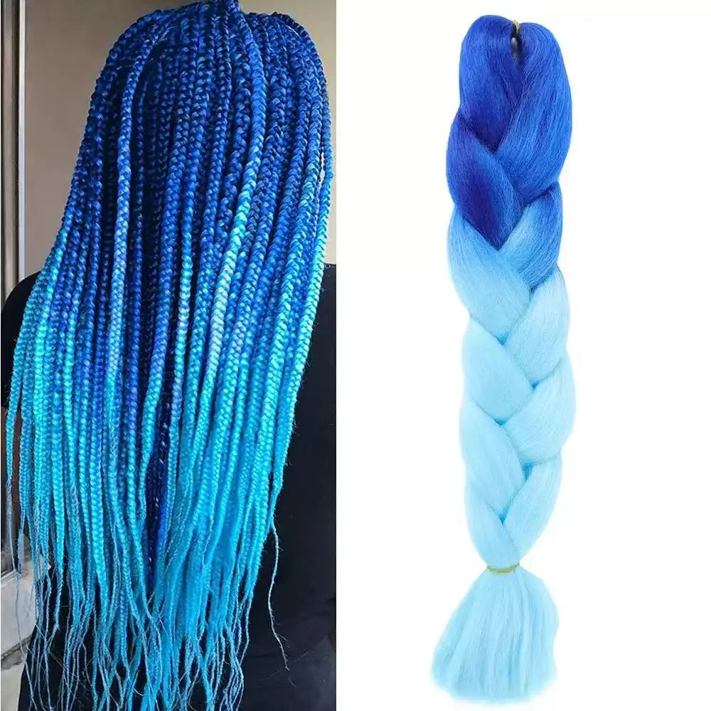24Inch Jumbo Braids Extensions Synthetic Braiding Hair Afro Ombre Color wig for women braid