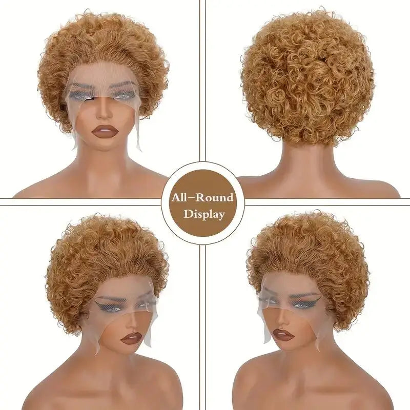 Honey Blonde Lace Pixie Wig