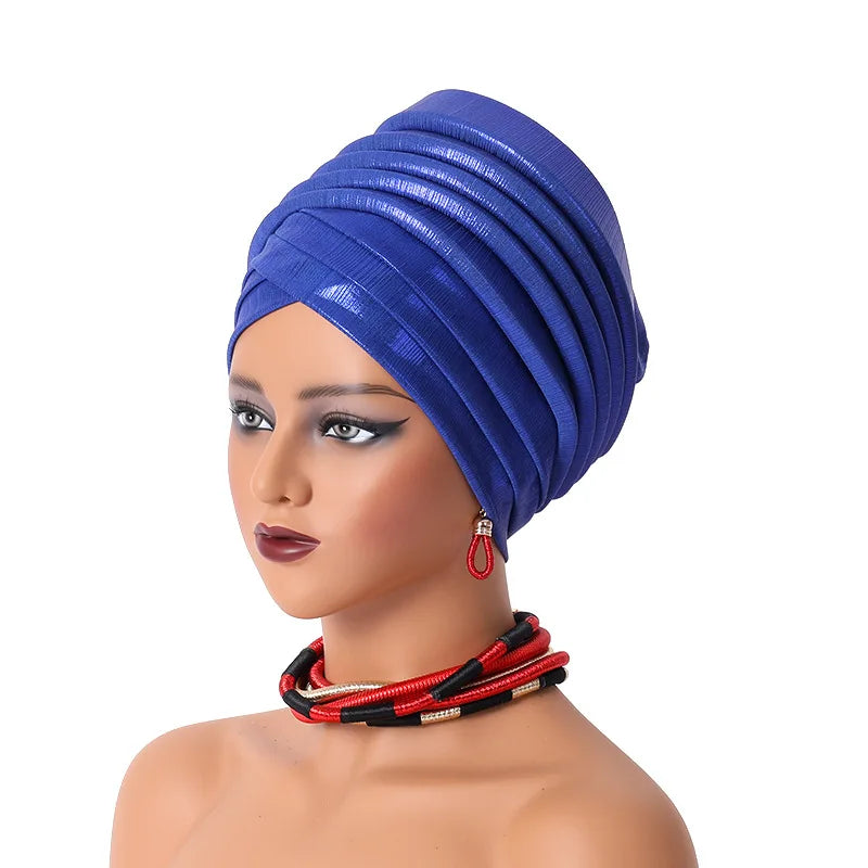 Pleated Auto Gele Headtie – Effortless African Elegance for Every Occasion