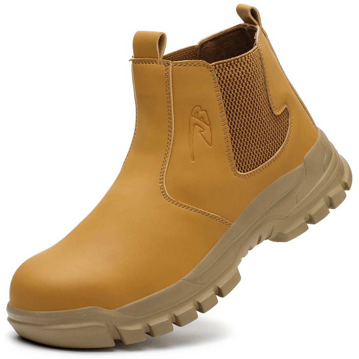 Zapatos de trabajo con botón giratorio para hombre, botas protectoras antipinchazos, zapatillas, zapatos de seguridad impermeables, antideslizantes con puntera de acero