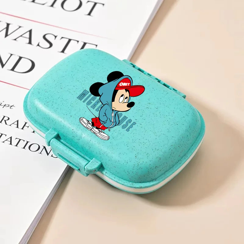 Disney Mickey Mouse Candy Box Cartoon Crystal Stickers Medicine Organiser Boys Girls Portable Kawaii Boxes Child Birthday Gift