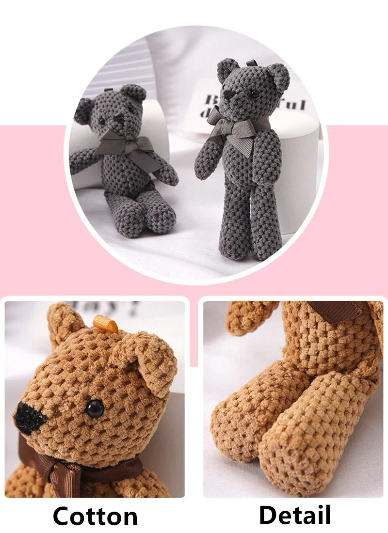 Kids Plush Animals Toys Cute Bear Stuffed Bags Key Pendant Dolls Gifts Birthday Wedding Party Decor Children Baby Bear Stuffed