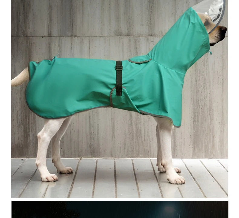 Imperméable à capuche pour animaux de compagnie réglable et léger, équipement de protection contre la pluie pour chien, conception de bande réfléchissante, adapté à toutes les saisons