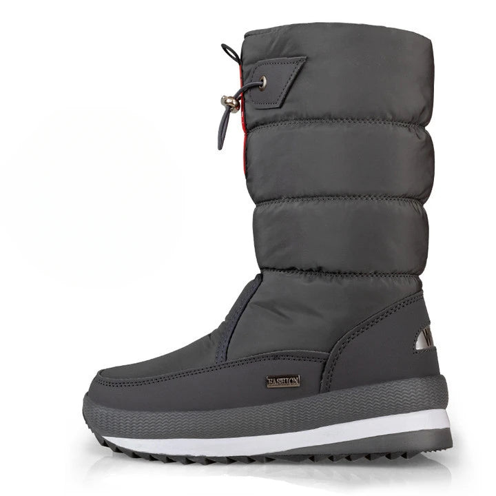 Bottes de neige épaisses pour femmes, bottes mi-mollet chaudes en peluche, antidérapantes, imperméables, bottes de neige décontractées pour femmes, chaussures blanches