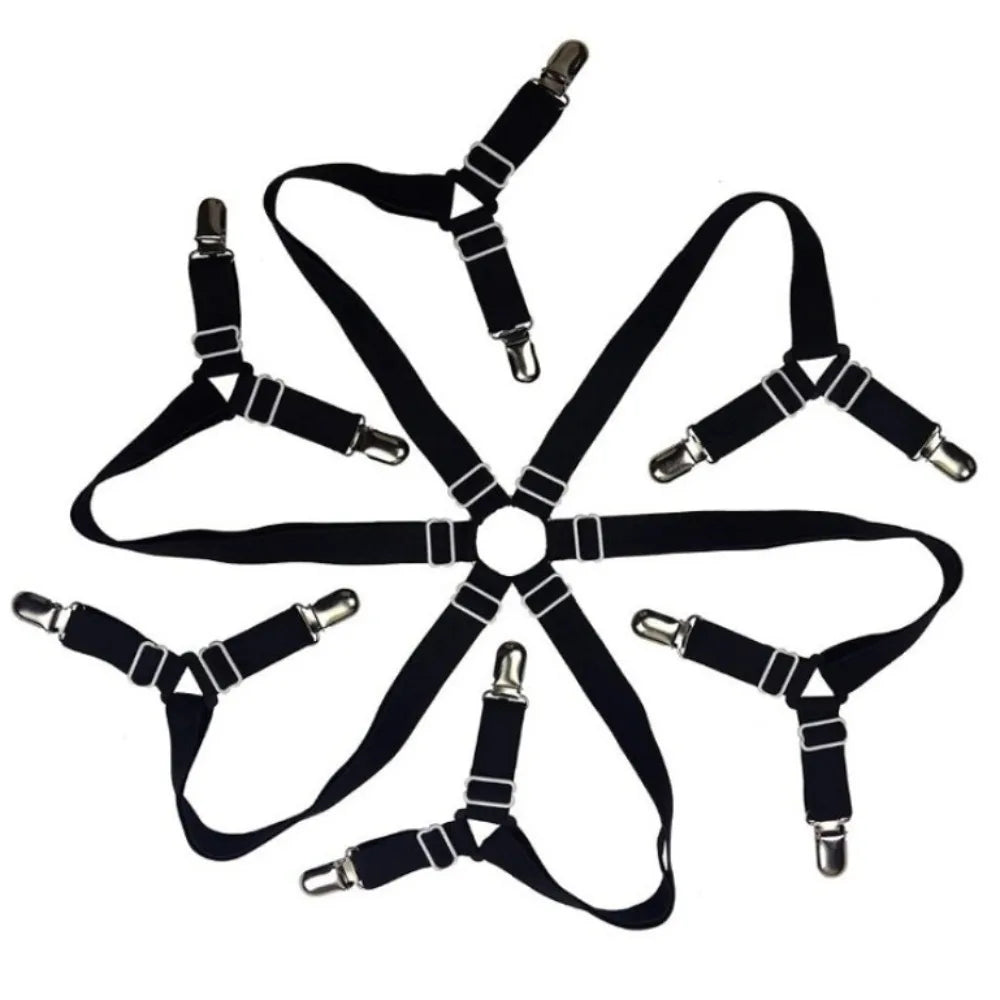 Pinzas para Sábanas de 12 Clips Duraderas, Antideslizantes, Elásticas, Ajustables para Colchones y Mantas