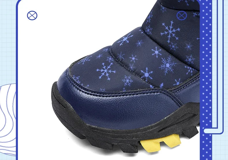 Children Snow Boots Girls Boys Fashion Sneakers Winter Kids Keep Warm Sport Fashion Leather Shoes Outdoor Snow Ankle Boots New