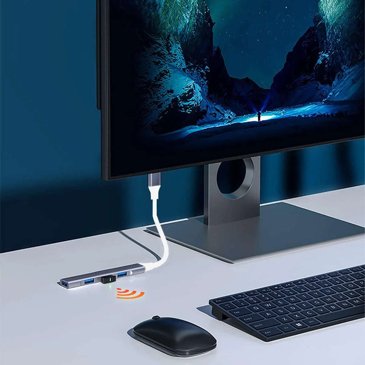 USB Hub, 4 Port USB Hub , Ultra-Slim USB Hub Dongle Expander for Laptop, Xbox, Flash Drive, HDD, Keyborad, Mouse