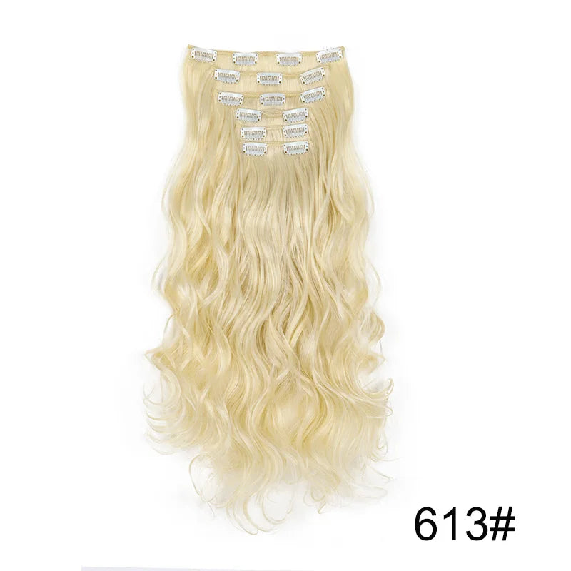 24" Long Curly Clip-In Hair Extensions – Soft, Ombre & Heat-Resistant