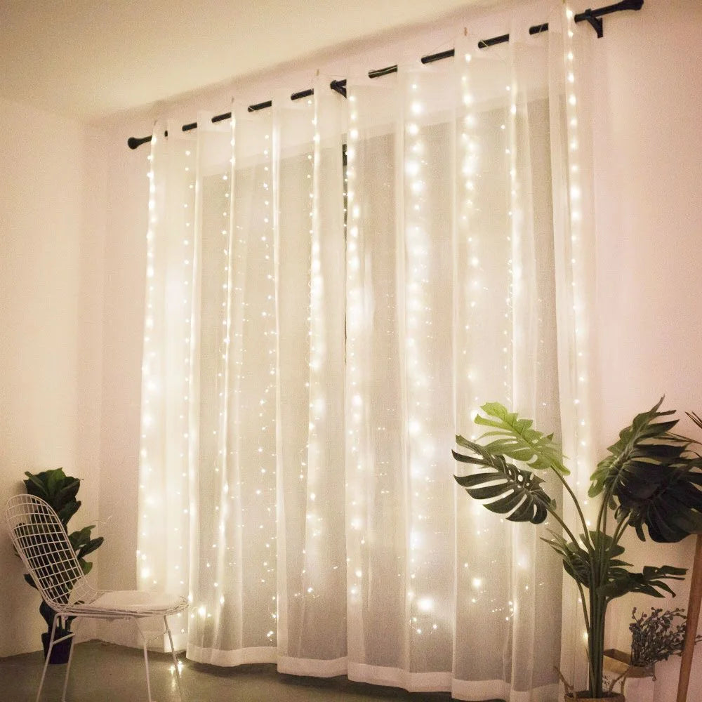 LED String Lights Christmas Decoration Remote Control USB Wedding Garland Curtain 3M Lamp Holiday For Bedroom Bulb Outdoor Fairy