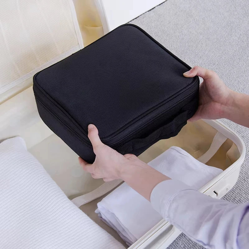 Makeup bag Train Case Makeup Cosmetic bag Organizer Portable Artist Storage Bag With Adjustable Dividers Makeup Brush Case