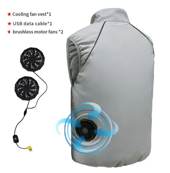 summer Men Cool Vest Wearable Cooling Fan Vest Air-conditioned Clothes Evaporative Cooling Construstion Vest for men
