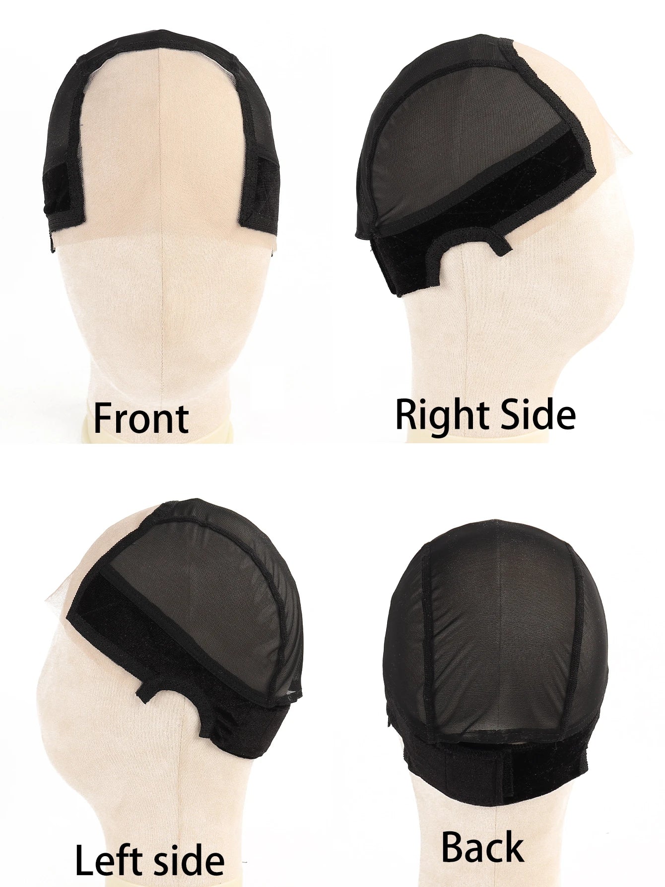 Lace Wig Cap for Women, U Part Wig Making Cap with Adjustable Velvet Wig Grip Band, Nude Hair Net Headband Wig Cap