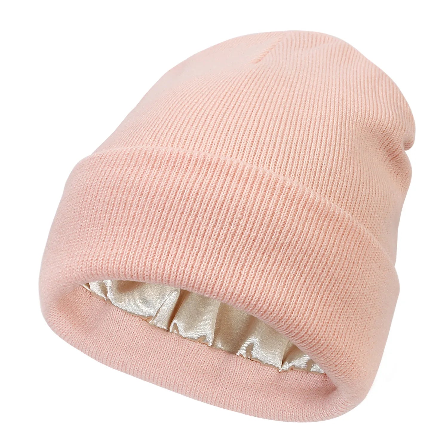 Knitted Hat For Women Silk Satin Lined Beanies Chunky Caps Warm Winter Women Men Bonnet Skullies Caps Male Female Balaclava Hats