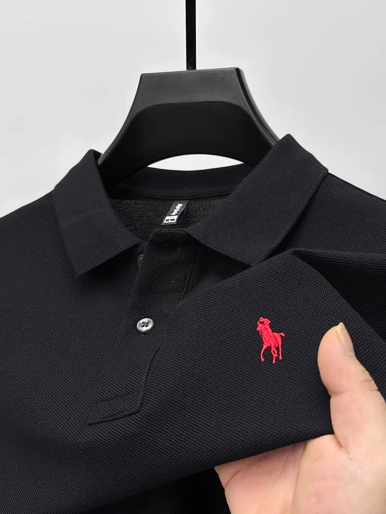 Luxury Brand Men Short Sleeve Polo Shirt Summer New Exquisite Horse Embroid Lapel T-shirt Business Leisure Men clothing Top