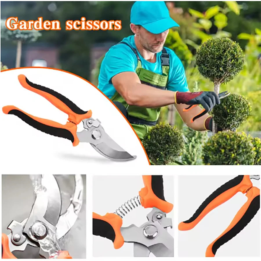 Gardening pruning shears - Professional sharp over-the-bridge pruning shears - Tree pruning tools - Manual pruning shears - Gard