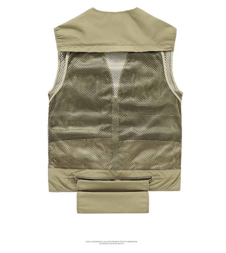 Outdoor Leisure Vest Men's New Multi-Pocket Breathable Outdoor Sports Coat High-Quality Design Leisure Vest Men Work Vest