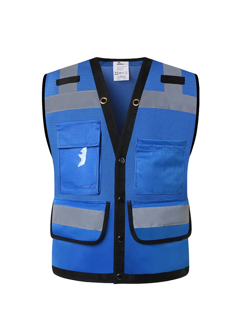 Workwear Vest With Customize Logo For Men Hi Vis Vest Jacket  Workwear Custom With Logo And Text