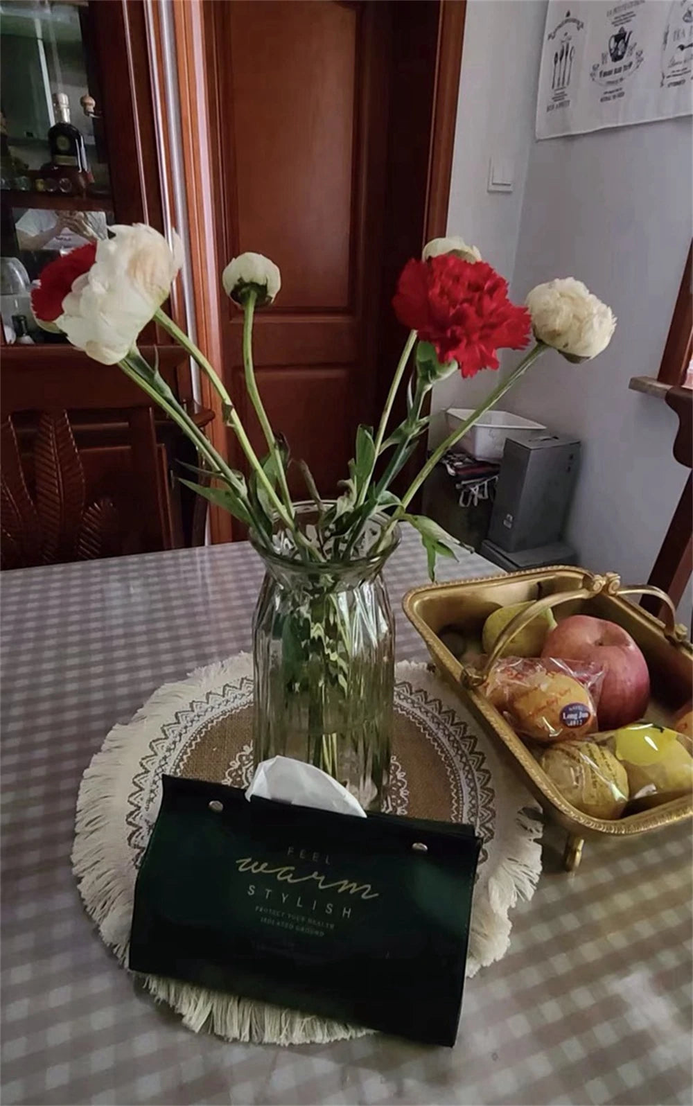 Vintage Pastoral Round Cotton Linen Placemats Handwoven Jute Tassels Placemats Soft Non-slip Table Pads Vase Mats Accessories