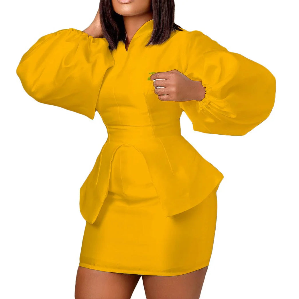 2 Pieces Skirts Sets for Women Satin Blouse & Mini Skirts Sheath Mini Length Elegant Ladies Outfits Matching Skirts Sets Clothes