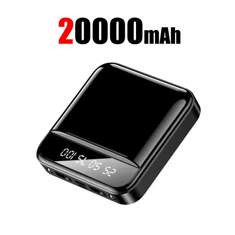 20000mah Large Capacity Mobile Power Bank Battery Display LED Lighting Mini Portable Outdoor Phone Universal Fast Charging