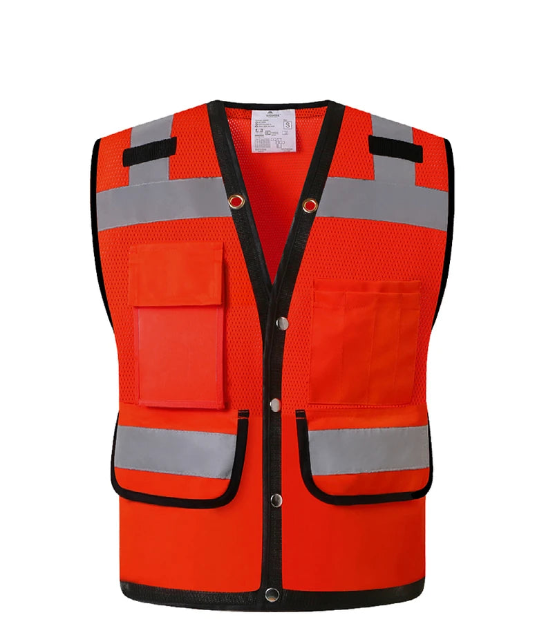 Workwear Vest With Customize Logo For Men Hi Vis Vest Jacket  Workwear Custom With Logo And Text