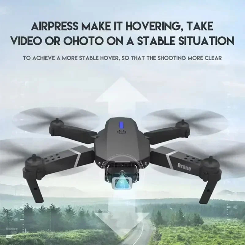 E88Pro RC Drone 4K Professinal With 3 Battery 1080P Wide Angle HD Camera Foldable Helicopter WIFI FPV Height Hold Gift Toy