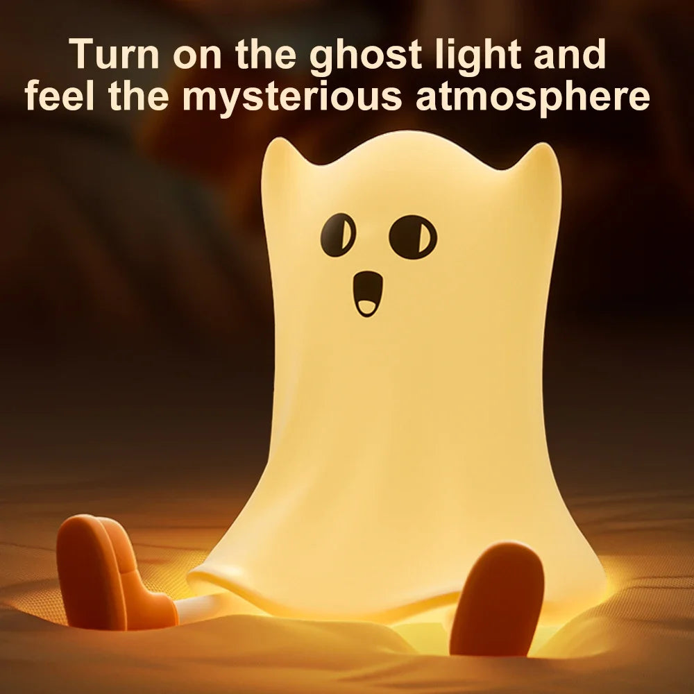 Cute Animal Night Light USB Rechargeable Pumpkin Monster Bedside Nightlights Dimming For Kid's Halloween Party Holiday Gifts