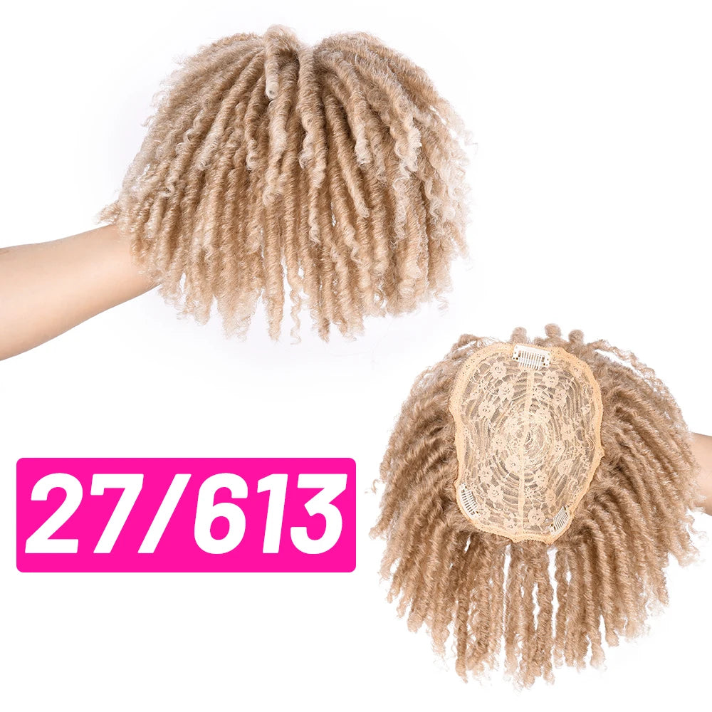 Silike Topper Synthétique Perruque Dreadlocks Faite à la Main, Toupée 27-613 Ombrée, Perruque Courte et Douce pour Hommes et Femmes