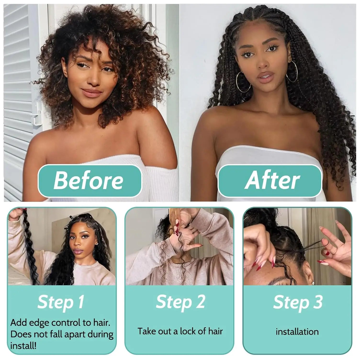 Ombre Honey Blonde Deep Wave Braiding Hair