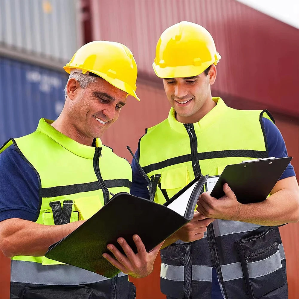 Workwear Vest With Logo Printing Night Construction Work Waistcoats Two Tone Vest Volunteer Uniform