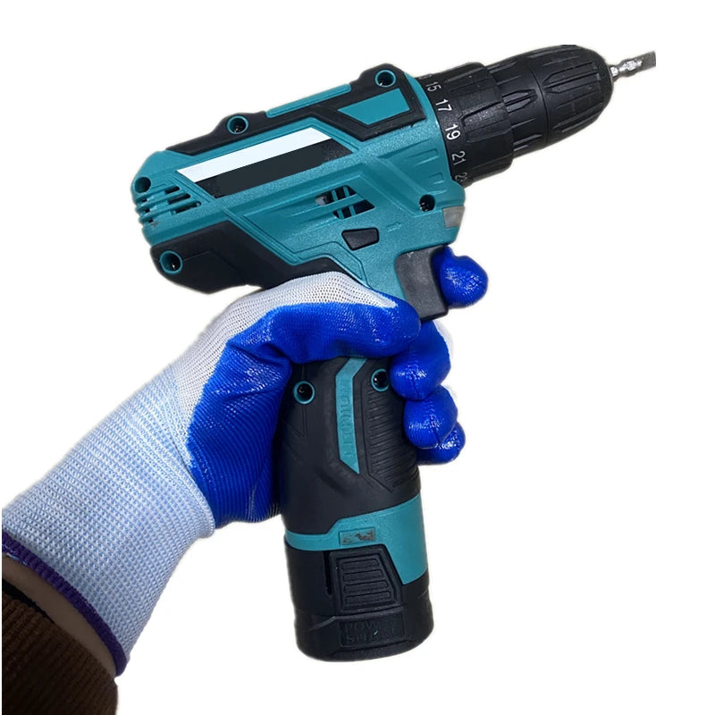 10 pairs of work gloves (made of blue nylon material, with polyurethane coating) 20 pairs of industrial protective gloves