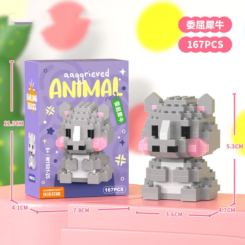Bloques de Construcción de Micro Partículas de Animales para Adultos Juguete para Niños de 6 a 12 Años Regalo de Cumpleaños para Niño Perro Gato Mini Ladrillos Juguetes para Niñas