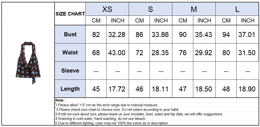 Women Summer Skirt Suits 2 Piece Set Asymmetrical Thin Long Skirt Sets Polka Dots Printed Hanging Collar Tops Women Suit Sets